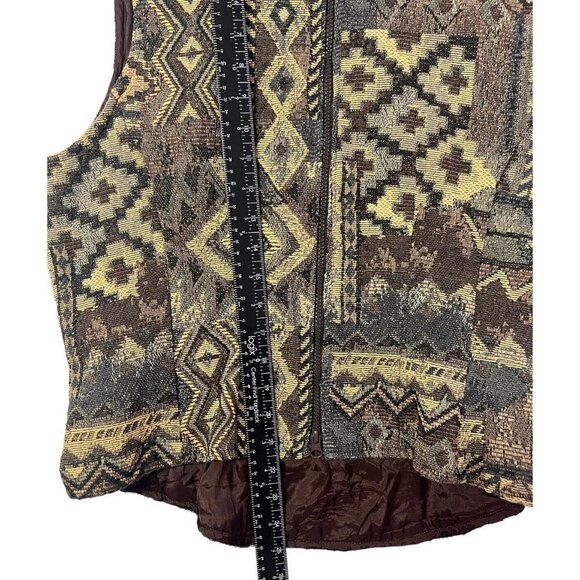 VTG Rough Rider by Circle T Western Tapestry Vest Size XL Southwestern 90s USA - Picture 10 of 10